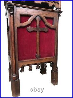Antique French Gothic Lectern Podium, Religious, 19th Century, Oak