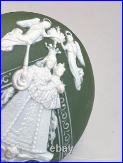 Antique French Jasperware Cameo Virgin Mary Madonna Jesus Religious Medallion