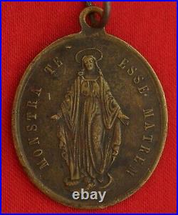 Antique French MIRACULOUS MEDAL Religious CONGREGATION OF THE CHILDREN OF MARY