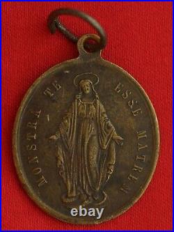 Antique French MIRACULOUS MEDAL Religious CONGREGATION OF THE CHILDREN OF MARY
