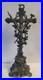 Antique-French-Metal-Cross-Crucifix-Alter-Christ-Religious-01-gvt