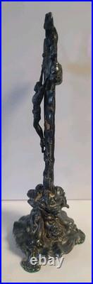 Antique French Metal Cross Crucifix Alter Christ Religious