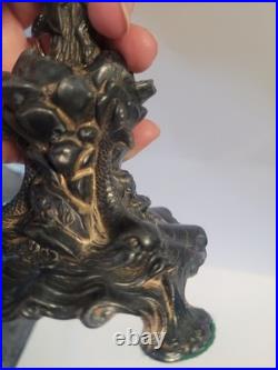 Antique French Metal Cross Crucifix Alter Christ Religious