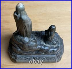 Antique French Notre Dame Lourdes Mother Mary Madonna religious Music box PLAYS