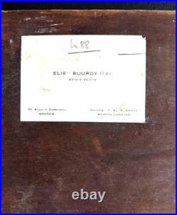 Antique French Oil Painting c. 1900 Woman at Altar, Signed, Religious Scene