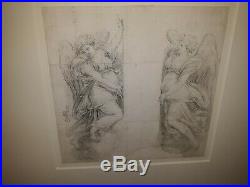 Antique French Old Master Religious Drawing