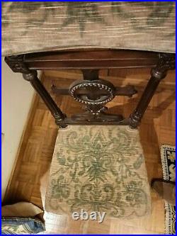 Antique French Prie Dieu Cross Prayer Chair Art Religious Carved