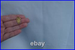 Antique French Religious 18k Gold Putty Cherub Angel Medal Pendant