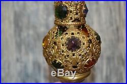 Antique French Religious Church Thurible Censer Jewels Stones Triple Chain Light