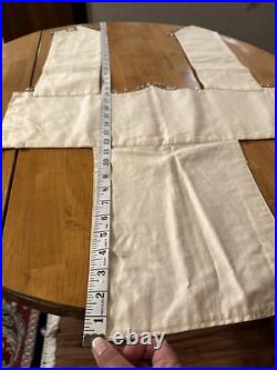 Antique French Religious Silk Altar Antependium Painted Liturgical Fabric Beaded