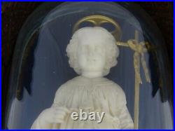 Antique French Religious Wall Chapel Carved Wood Jesus Child Carved Meerschaum