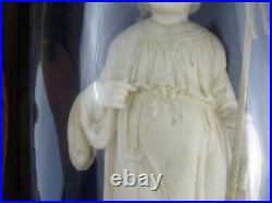 Antique French Religious Wall Chapel Carved Wood Jesus Child Carved Meerschaum