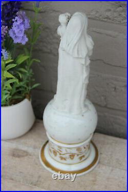 Antique French Religious vieux paris porcelain bisque madonna figurine statue