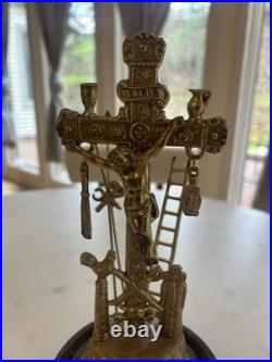 Antique French/Spanish ormolu Arma Christi / Weapons of Christ Religious Object