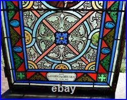 Antique French Stained Glass Panel withLeaded Glass Joseph Religious