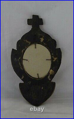 Antique French-Wood Frame Meerschaum -Holy Water Font 19 th Religious Scene