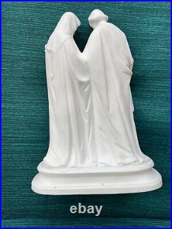 Antique French bisque porcelain holy family group statue religious