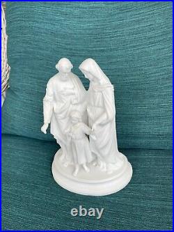 Antique French bisque porcelain holy family group statue religious