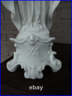 Antique French bisque porcelain madonna statue religious