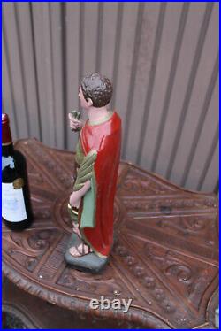 Antique French ceramic Statue saint donatius religious