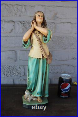 Antique French ceramic statue JOAN OF ARC jeanne rare religious