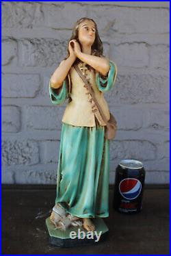 Antique French ceramic statue JOAN OF ARC jeanne rare religious