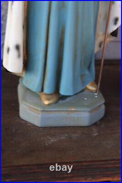 Antique French ceramic statue SAINT ODILE rare religious