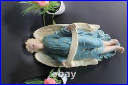 Antique French chalkware wall angel figurine religious