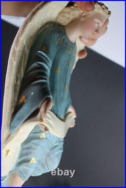 Antique French chalkware wall angel figurine religious