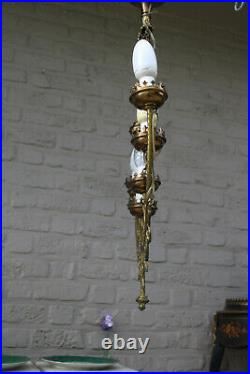 Antique French church candelabra chandelier lamp religious rare n2