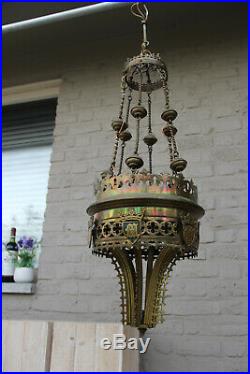 Antique French church religious neo gothic Chandelier