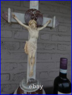 Antique French marble Crucifix religious