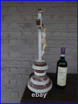 Antique French marble Crucifix religious