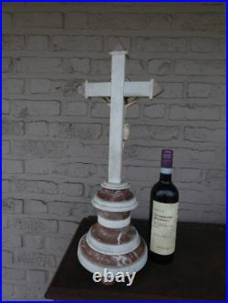 Antique French marble Crucifix religious