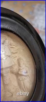 Antique French meerschaum frame reliquary religious devotion Napoleon III, 1900c