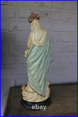 Antique French notre dame de victoires Angels chalk statue figurine religious