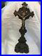 Antique-French-religious-Crucifix-cross-Hand-Carved-wood-Free-Standing-Corpus-01-udzm