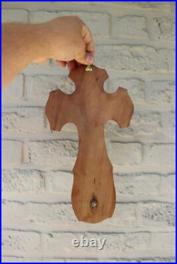 Antique French religious Crucifix cross christ wood