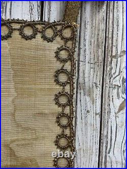 Antique French religious Wall Hanging Metal Work Trim And Fringe 1800s