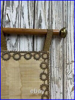 Antique French religious Wall Hanging Metal Work Trim And Fringe 1800s