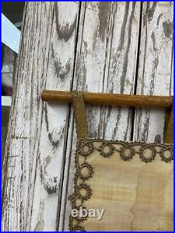 Antique French religious Wall Hanging Metal Work Trim And Fringe 1800s