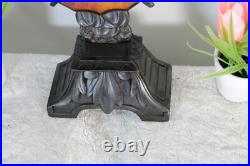 Antique French religious wood carved crucifix cross