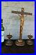 Antique-French-wood-carved-crucifix-candle-holder-Art-deco-religious-set-01-mdxj