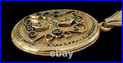 Antique GF Victorian Memorial Photo Locket Cross With All Our Love c. 1880s