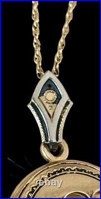 Antique GF Victorian Memorial Photo Locket Cross With All Our Love c. 1880s