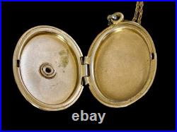 Antique GF Victorian Memorial Photo Locket Cross With All Our Love c. 1880s