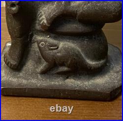 Antique Ganesha Statue Hindu Elephant God War Religious Bronze