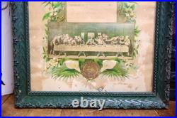 Antique German 1917 Religious Certificate Catholic Last Supper Picture Frame VTG Antique German 1917 Religious Certificate Catholic Last Supper Picture Frame VTG