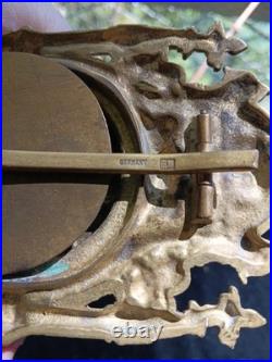 Antique German Brass And Porcelain Religious Tryptic