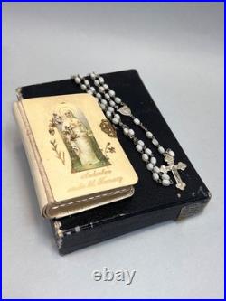 Antique German Catholic Religious Holy Confirmation Prayer Book MOP Rosary Bead